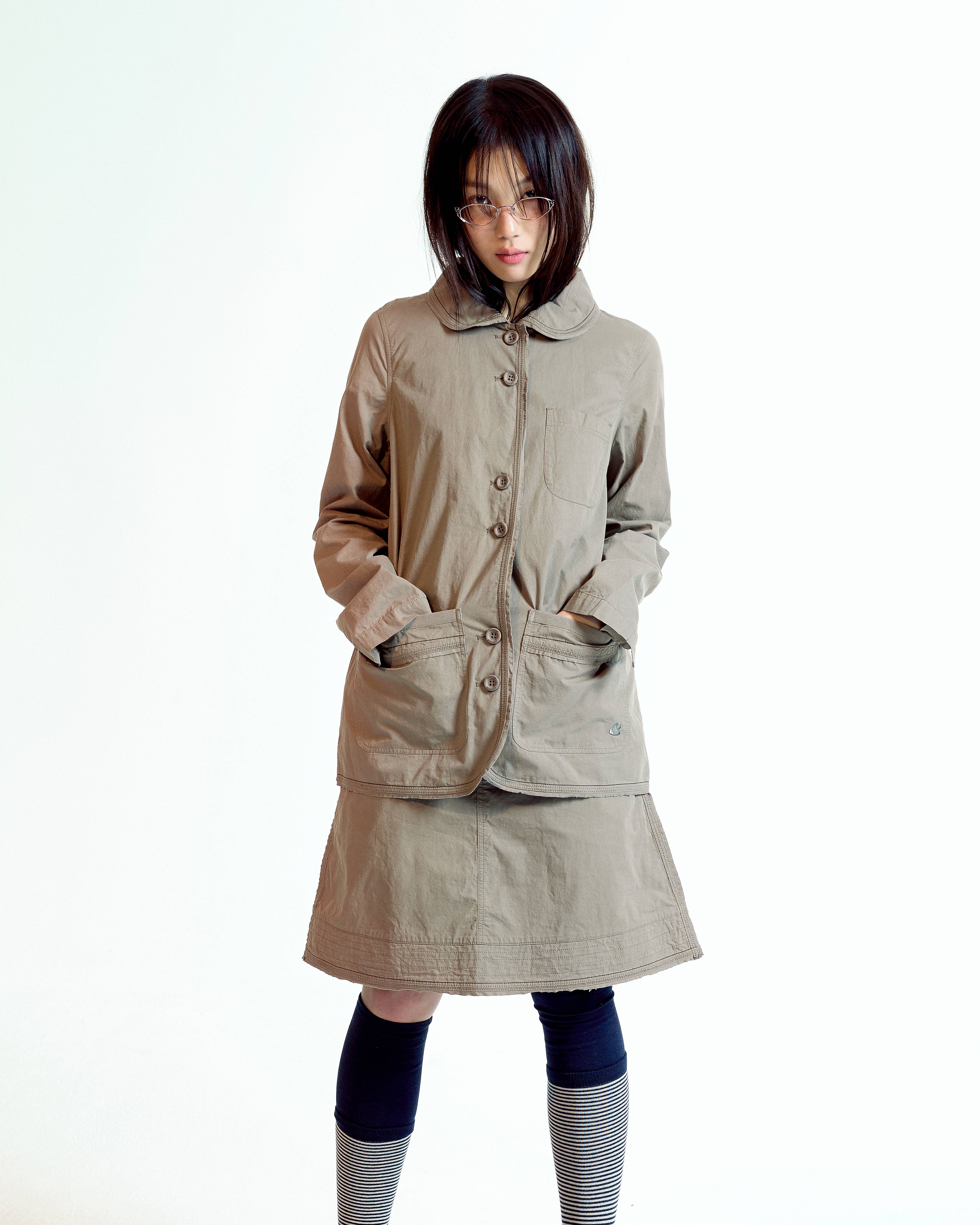 【正規品】COYSEIO RAW EDGE COTTON SKIRT 코이세이오 로우 엣지 코튼 스커트 애쉬 브라운 CY26SSBTSR001-ASH